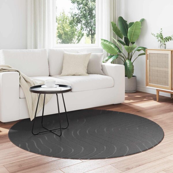 Kusové koberce Kulatý PALMERAS Antracit Ø 160 CM Polyester