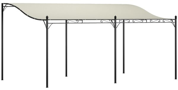 Outsunny Pergola s přístřeškem, voděodolná markýza, volně stojící zahradní pavilon, stínění pro terasu a zahradu, přibližně 3x5x2,5 m, krémově bílá |