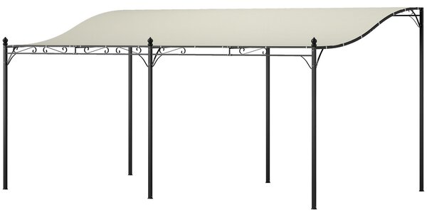 Outsunny Pergola s přístřeškem, voděodolná markýza, volně stojící zahradní pavilon, stínění pro terasu a zahradu, přibližně 3x5x2,5 m, krémově bílá |