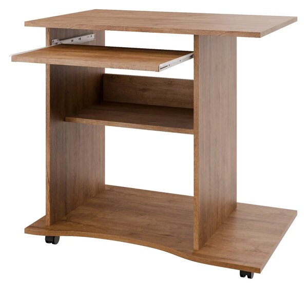 Praktický PC stůl s výsuvnou deskou NEJBY LYLE, dub lefkas