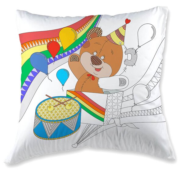 Povlak na polštář k vymalování Veba GOLA tisk Svět plný zábavy – vybarvi si podle sebe / voskovky Velikost: 40x40 cm