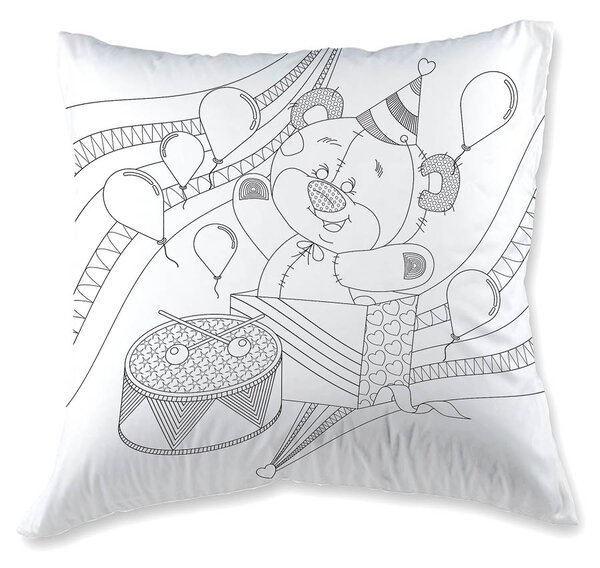 Povlak na polštář k vymalování Veba GOLA tisk Svět plný zábavy – vybarvi si podle sebe / voskovky Velikost: 40x40 cm