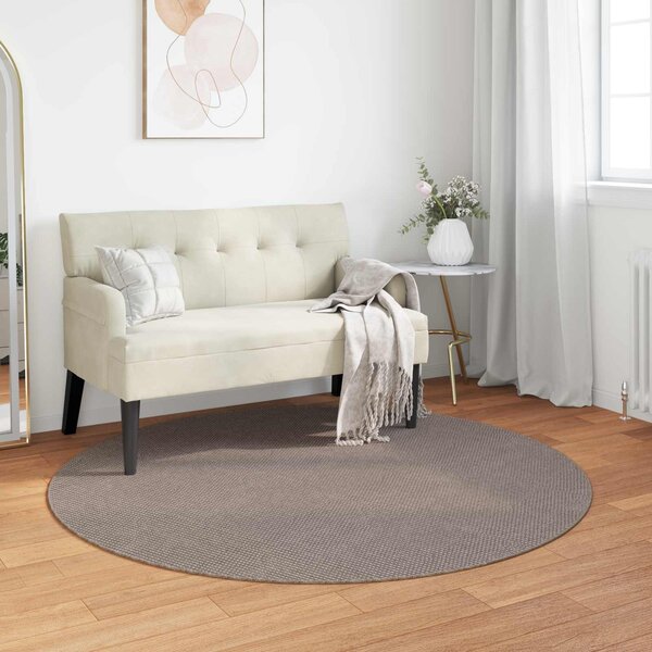 Kusové koberce Kulatý LUGO Krémová a Taupe Ø 160 CM Polyester