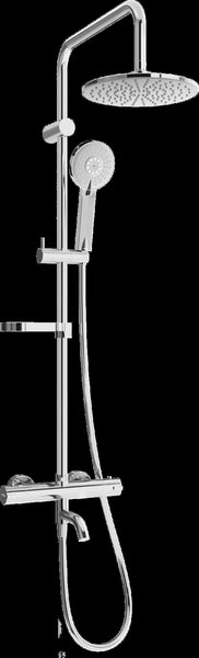 Mexen X40 sprchový set s horní hlavicí 22 cm s termostatickou vanovou baterií Kai, chromová, 779004091-00