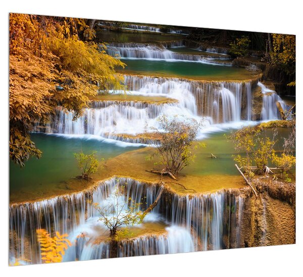 Obraz řeky s vodopády (70x50 cm)