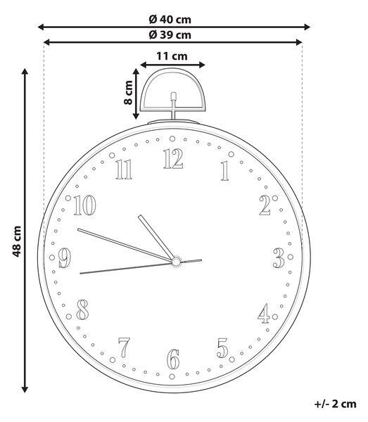 Nástěnné hodiny OPFIKON 40 cm Světle hnědá