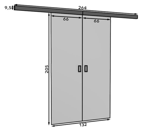 Posuvné dveře Toppo - 132 cm s tlumeným dojezdem Barva: dub Sonoma