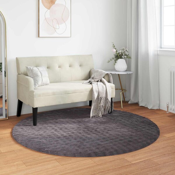 Kusové koberce Kulatý SIROLO Antracitová Ø 160 CM Polyester