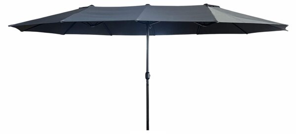 Ak furniture Dvojitý zahradní slunečník TILIA 460x270 cm tmavě šedý
