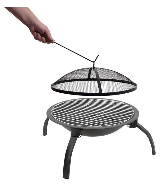 Ohniště s grilovací mřížkou a poklopem Cattara Vesuv, ø 48 cm