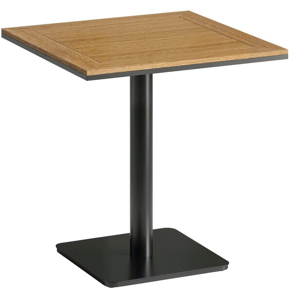 Outsunny čtvercový balkonový stůl 70 × 70 cm — výška 74 cm, WPC dřevěný vzhled a kovový rám, nosnost 30 kg — přírodní dřevo | Aosom