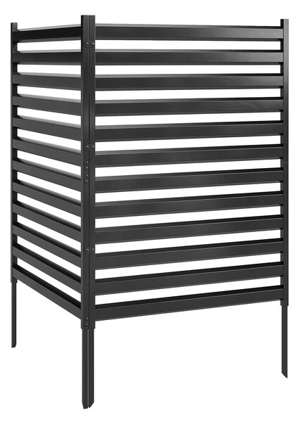 Outsunny zahradní plot 2 panely 152 × 91 cm – kovový panel pro soukromí s nosníky a krytkami, zapojovací dekorativní panely odolné proti korozi, bez k