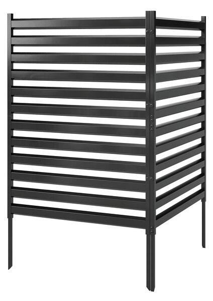 Outsunny zahradní plot 2 panely 152 × 91 cm – kovový panel pro soukromí s nosníky a krytkami, zapojovací dekorativní panely odolné proti korozi, bez k
