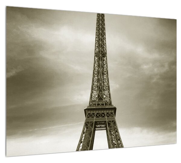 Obraz Eiffelovy věže a červeného auta (70x50 cm)