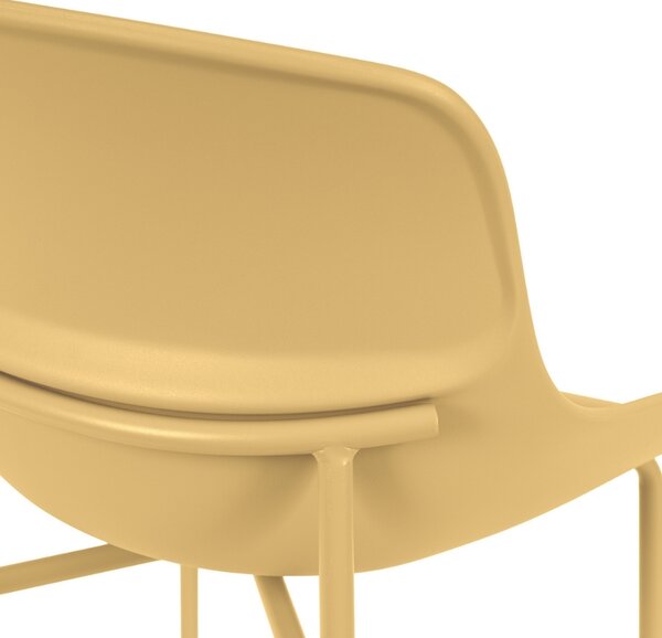 Somcasa Žlutá plastová barová židle Fabian 66 cm