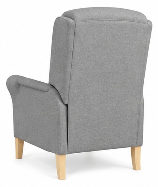 Křeslo relaxační, odpočinkové, ušák, dřevo/textil, 101x95x75 cm, přírodní/světle šedá, Dekorino KR20260034