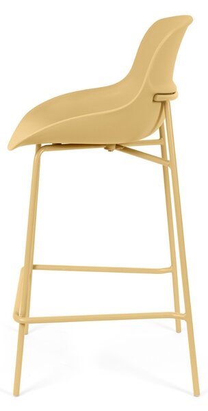 Somcasa Žlutá plastová barová židle Fabian 66 cm