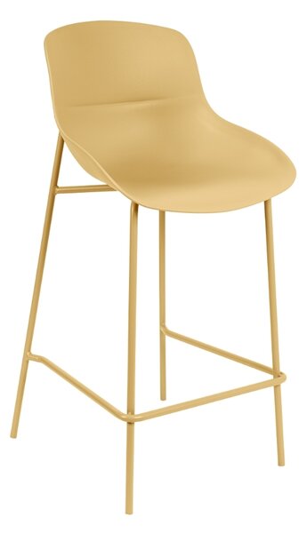 Somcasa Žlutá plastová barová židle Fabian 66 cm