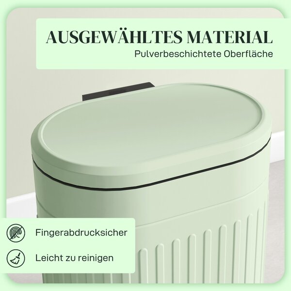HOMCOM 20 l odpadkový koš s víkem a nožním pedálem – vyjímatelný vnitřní kbelík, tlumené zavírání – zelený, 36,5 x 31,2 x 45 cm | Aosom