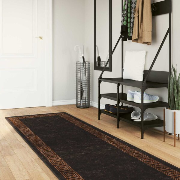 Běhoun MARSA Černý 100 x 250 cm Polyester a PVC