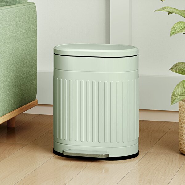 HOMCOM 20 l odpadkový koš s víkem a nožním pedálem – vyjímatelný vnitřní kbelík, tlumené zavírání – zelený, 36,5 x 31,2 x 45 cm | Aosom
