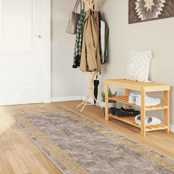 Běhoun MARSA Šedý 100 x 400 cm Polyester a PVC