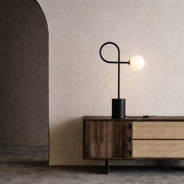 Černá kovová stolní lampa Nova Luce Dedalo