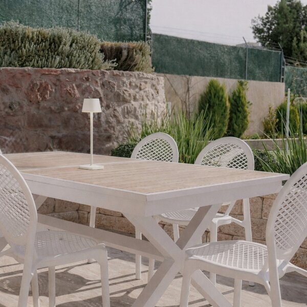 Bílá kovová nabíjecí stolní LED lampa Nova Luce Deck