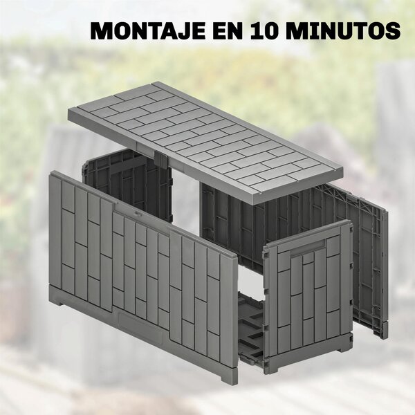 Outsunny venkovní úložný box 227 l, vodě a UV odolný pryskyřicový box s možností uzamčení pro zahradu, terasu, 106,5 x 43 x 54,5 cm | Aosom