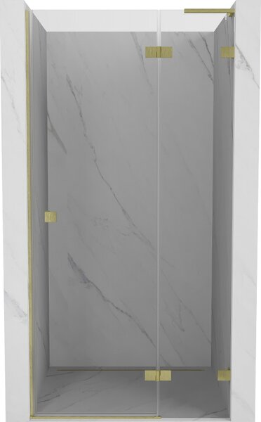 Mexen, Mexen Lunar L Otočné pravé sprchové dveře 80 cm, transparentní, broušené zlaté - 834L-080-000-55-00-P