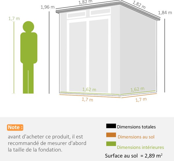 Outsunny zahradní domek 182 × 182 cm, plast s efektem dřeva, s podlahou, 3 okny, zamykací dveře a větráním, šedý | Aosom