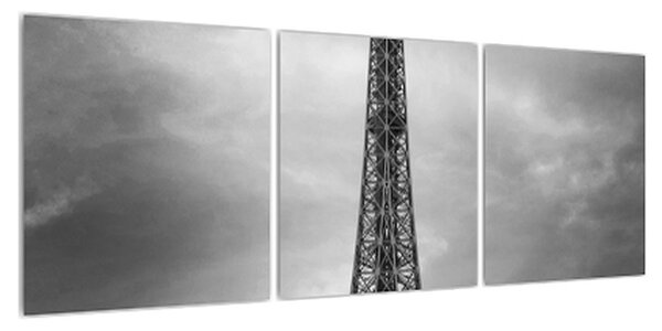Obraz Eiffelovy věže a žlutého auta (90x30 cm)