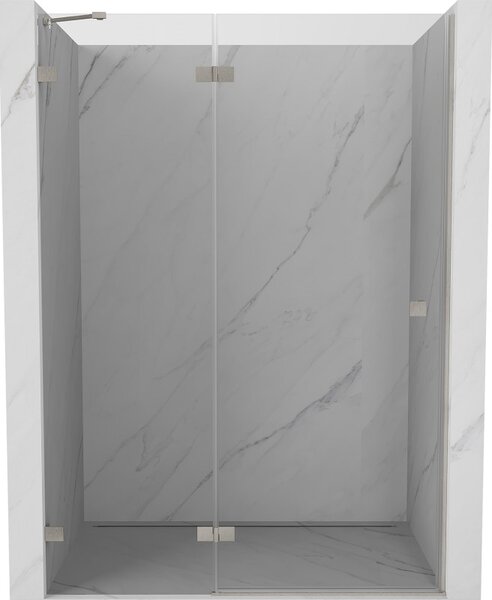 Mexen, Mexen Lunar levé výklopné sprchové dveře 130 cm, transparentní, broušený nikl - 834-130-000-97-00-L