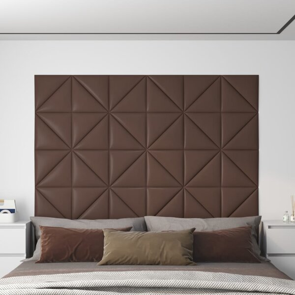 Nástěnné panely 12 ks hnědé 30 x 30 cm umělá kůže 0,54 m²