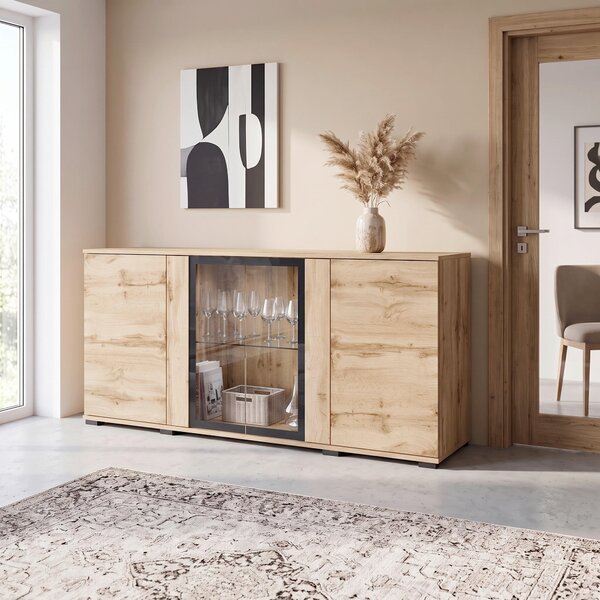 ŠIROKÁ KOMODA, dub wotan, 150/69,7/39,5 cm Livetastic - Online Only komody, Online Only