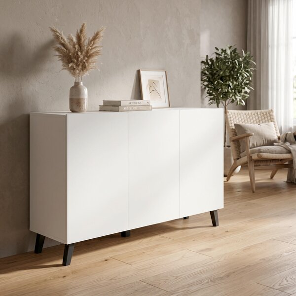 ŠIROKÁ KOMODA, bílá, 120/76/39 cm P & B - Online Only komody, Online Only