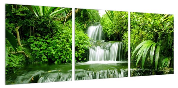 Obraz indonéských vodopádů (90x30 cm)