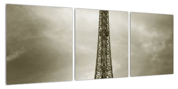 Obraz Eiffelovy věže a červeného auta (90x30 cm)