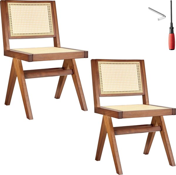 Tectake® Dřevěná židle Lissy Boho style 48,5 x 53,5 x 83 cm, nosnost 120 kg