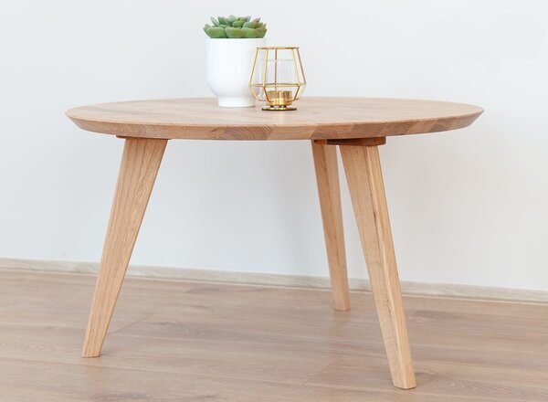 Stará Krása - Own Imports Konferenční stolek z dubového dřeva 70 cm x 41,5 cm x 70 cm (průměr x výška x šířka)