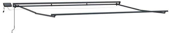 Manuální rám markýzy s LED Antracit 4 x 2 m Hliník