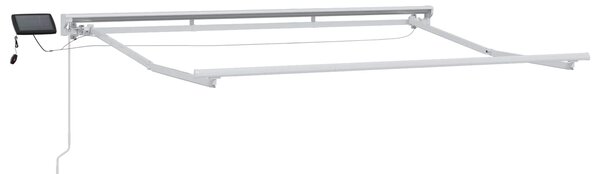 Manuální rám markýzy s LED Bílý 3 x 2 m Hliník