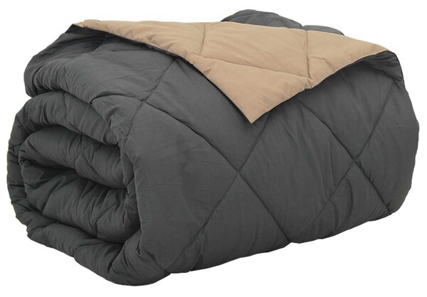 Celoroční přikrývka Antracitová a taupe 200 x 220 cm
