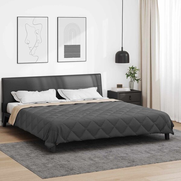 Celoroční přikrývka Antracitová a taupe 200 x 220 cm
