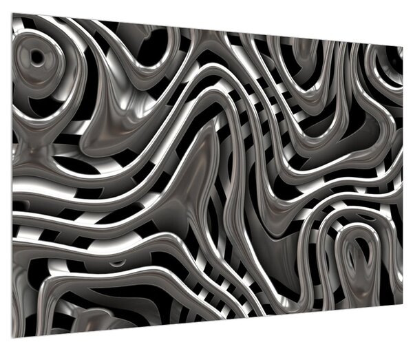 Abstraktní černobílý obraz (90x60 cm)