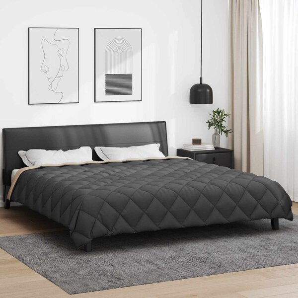 Zimní přikrývka 220 x 240 cm 450 gsm Antracitová a taupe