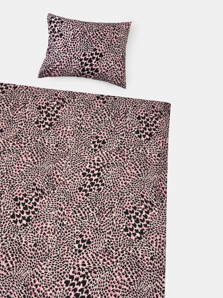 Sinsay - Ložní souprava s motivem srdcí ve stylu leopardího vzoru - béžová