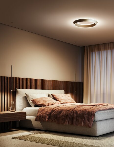 Lodes Designové LED stropní svítidlo Tidal, Ø 60 cm, 1x37W Barva: Matná champagne, Teplota světla: 2700K - teplá bílá