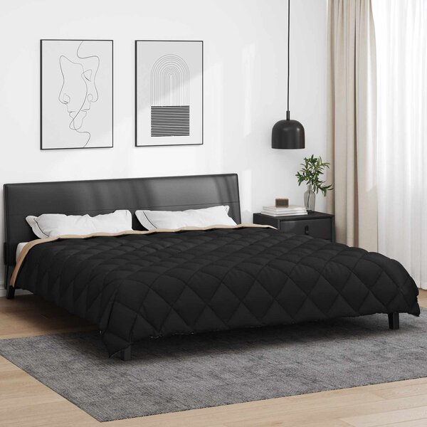 Zimní přikrývka 220 x 240 cm 450 gsm Černá a taupe