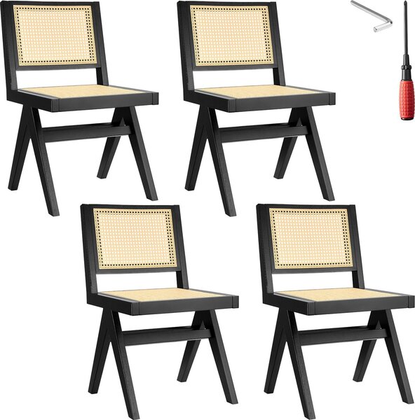 Tectake® Dřevěná židle Lissy Boho style 48,5 x 53,5 x 83 cm, nosnost 120 kg